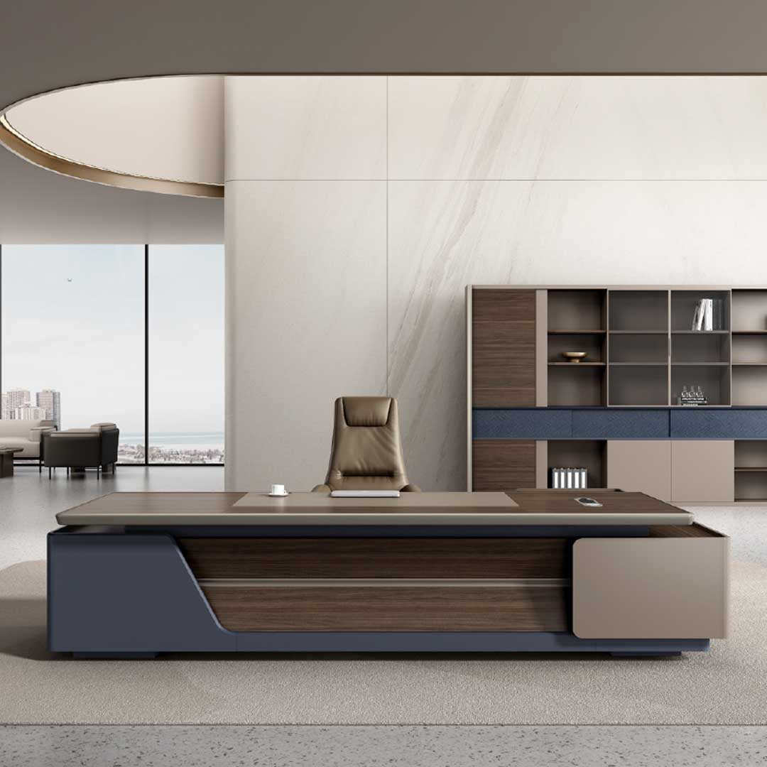 Modern And Sleek Design Executive Office Table With Elegant Finish - Brown-GCC Home Center