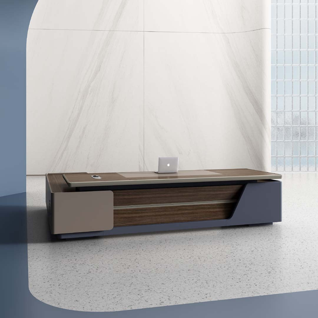 Modern And Sleek Design Executive Office Table With Elegant Finish - Brown-GCC Home Center