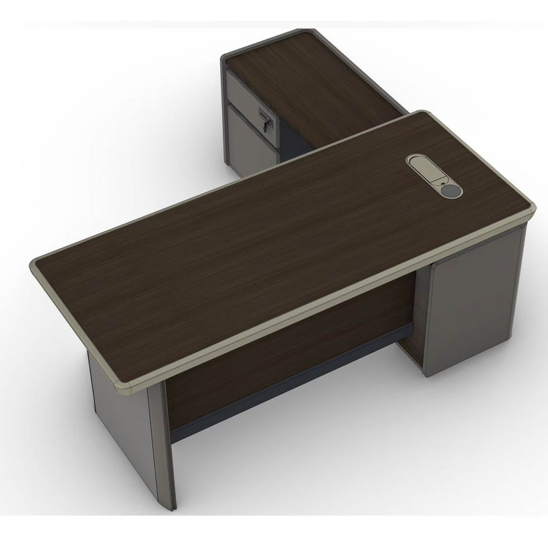 Modern Design Executive Office Table With Storage Cabinets For Traditional Spaces - Brown-GCC Home Center