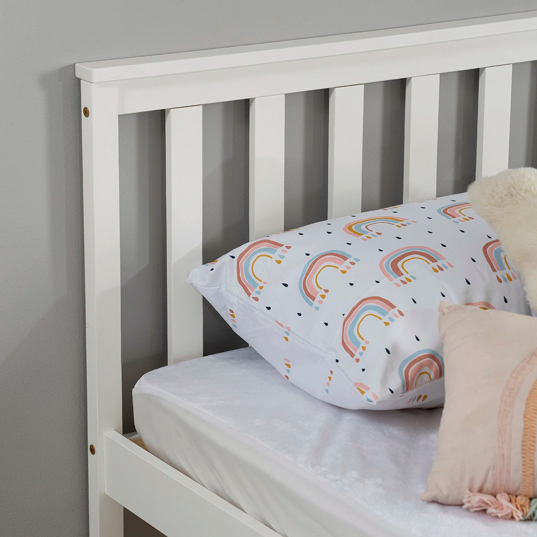 Kids Single Bed, Urban Style Painted Pinewood Bed
