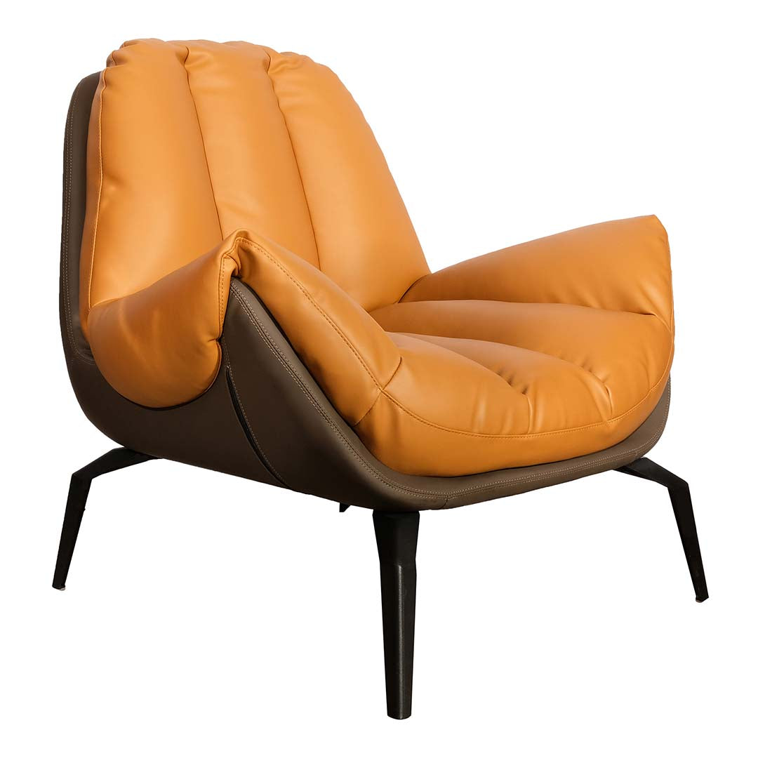 PU Leather Single Seater Office Sofa, Brown-GCC Home Center