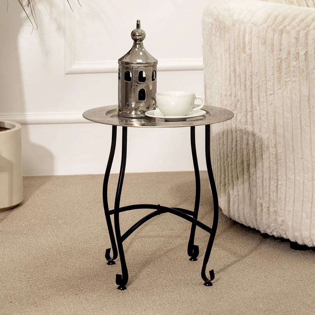 Classic Metal Moroccan End Table – 40x40x45 cm