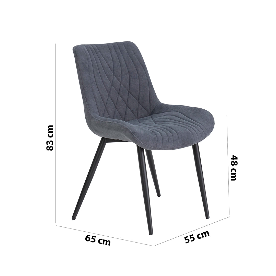 Diamond 6-Seater Dining Set – Black & Grey