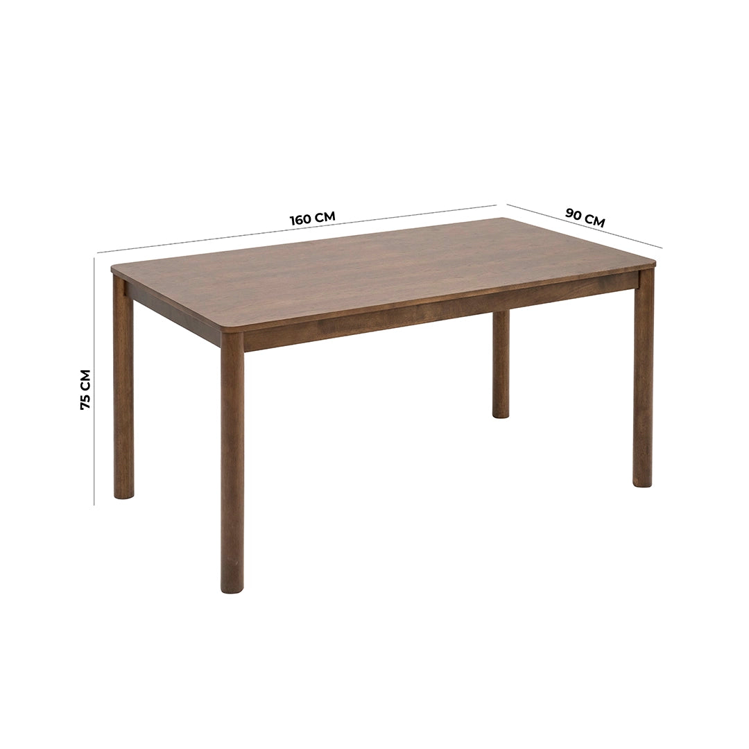 Solid Wood 6-Seater Dining Set – Brown