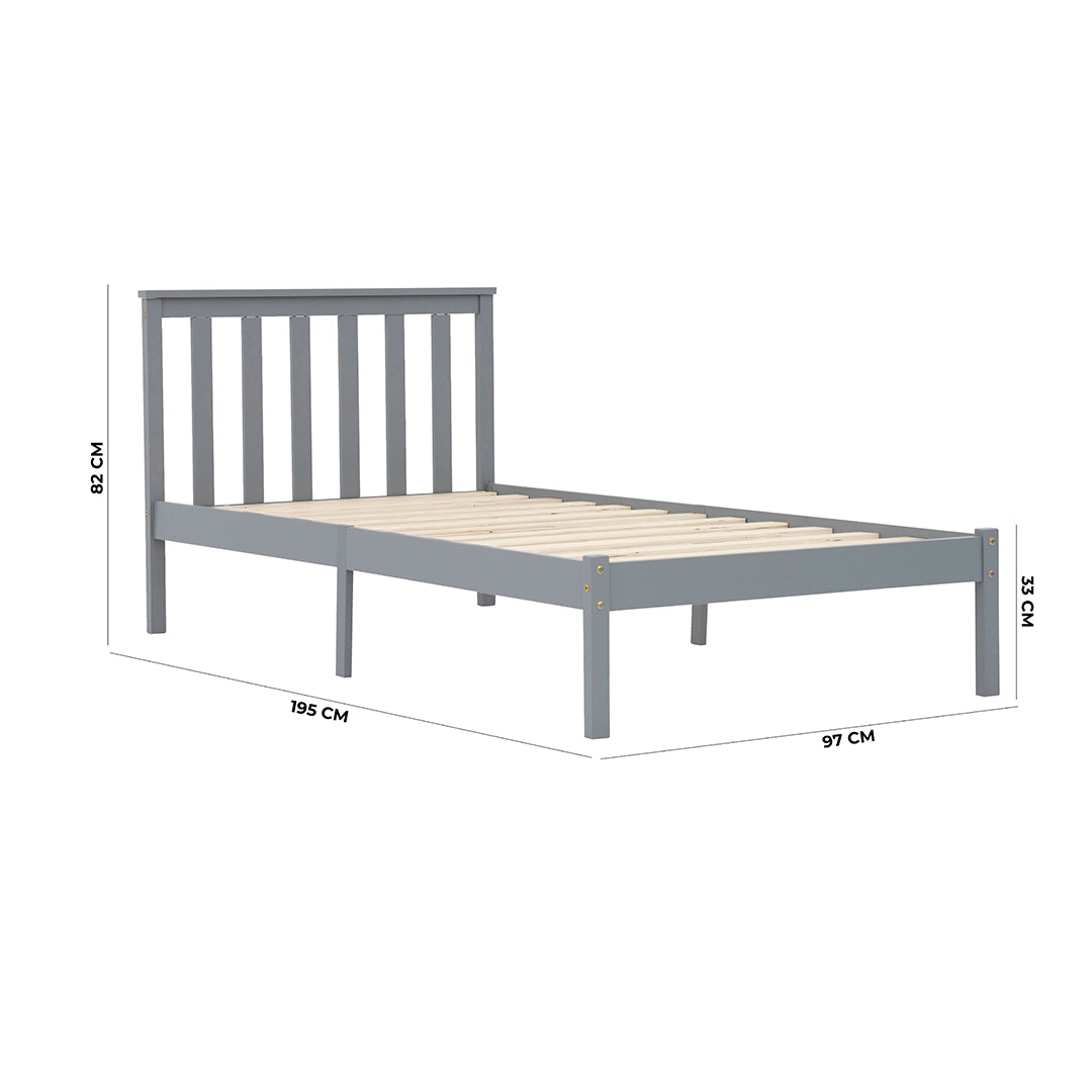 Kids Single Bed, Urban Style Painted Pinewood Bed