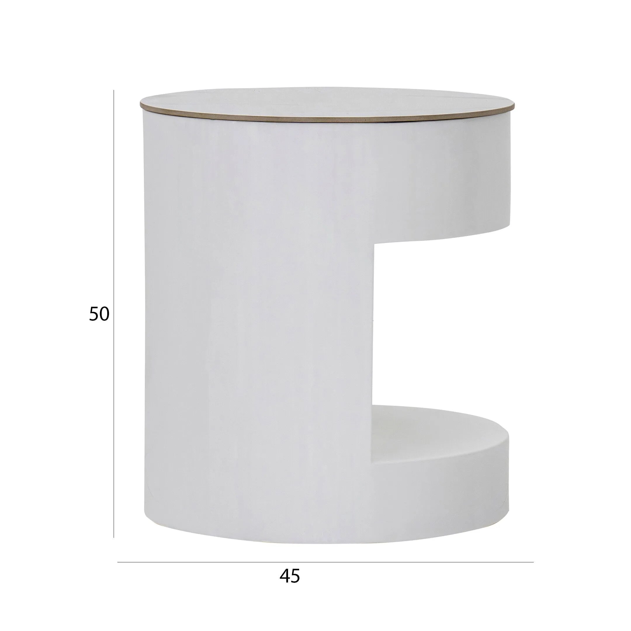 Modern Round Coffee Table Set – Champagne & White (2-Piece)