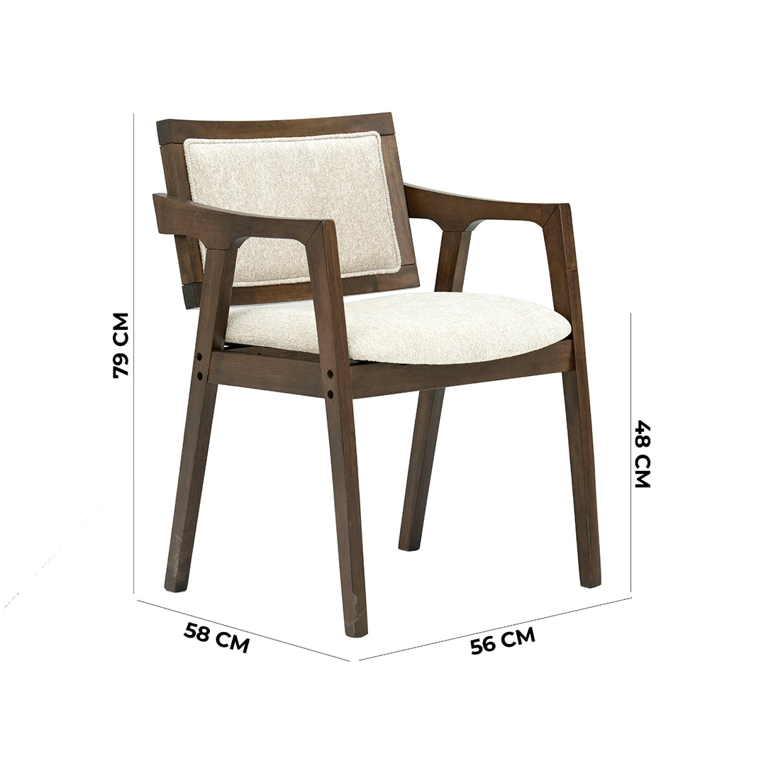Solid Wood 6-Seater Dining Set – Brown