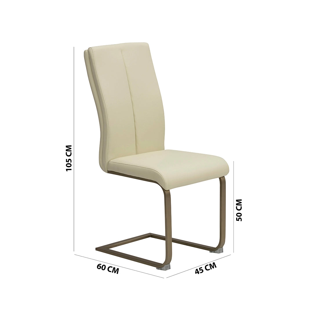 Luxury 6-Seater Dining Set – Off White & Gold