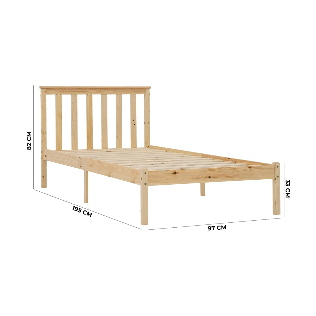 Kids Single Bed, Urban Style Painted Pinewood Bed