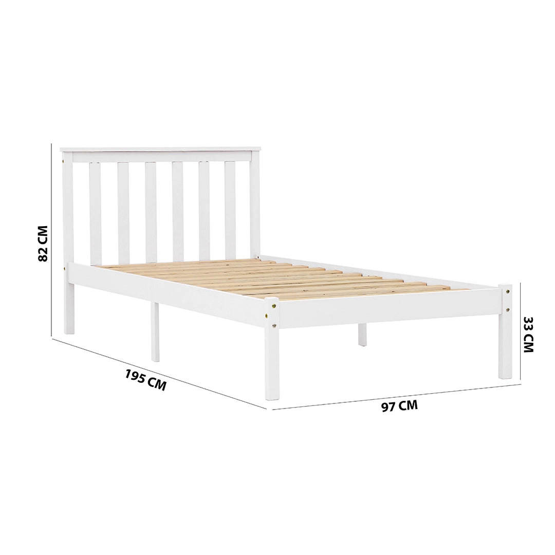 Kids Single Bed, Urban Style Painted Pinewood Bed
