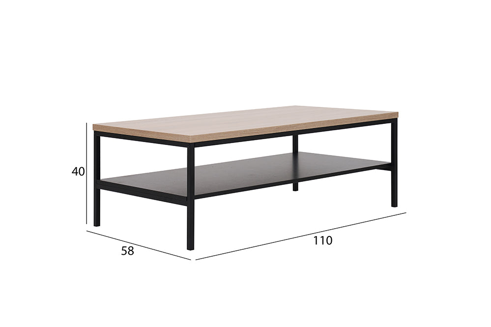 Coffee Table with Engineered Wood Top and Metal Frame