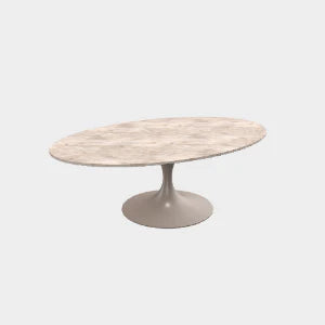 Luxury Oval Dining Table – Warm Gray