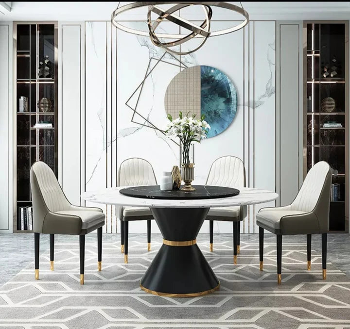 Genoa Round Stone Dining Table-GCC Home Center
