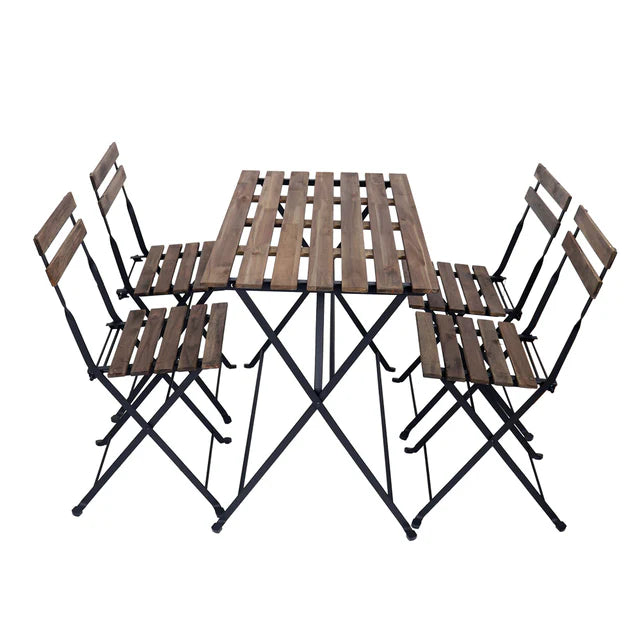 Set of 3 Folding Dining Table Chair-GCC Home Center