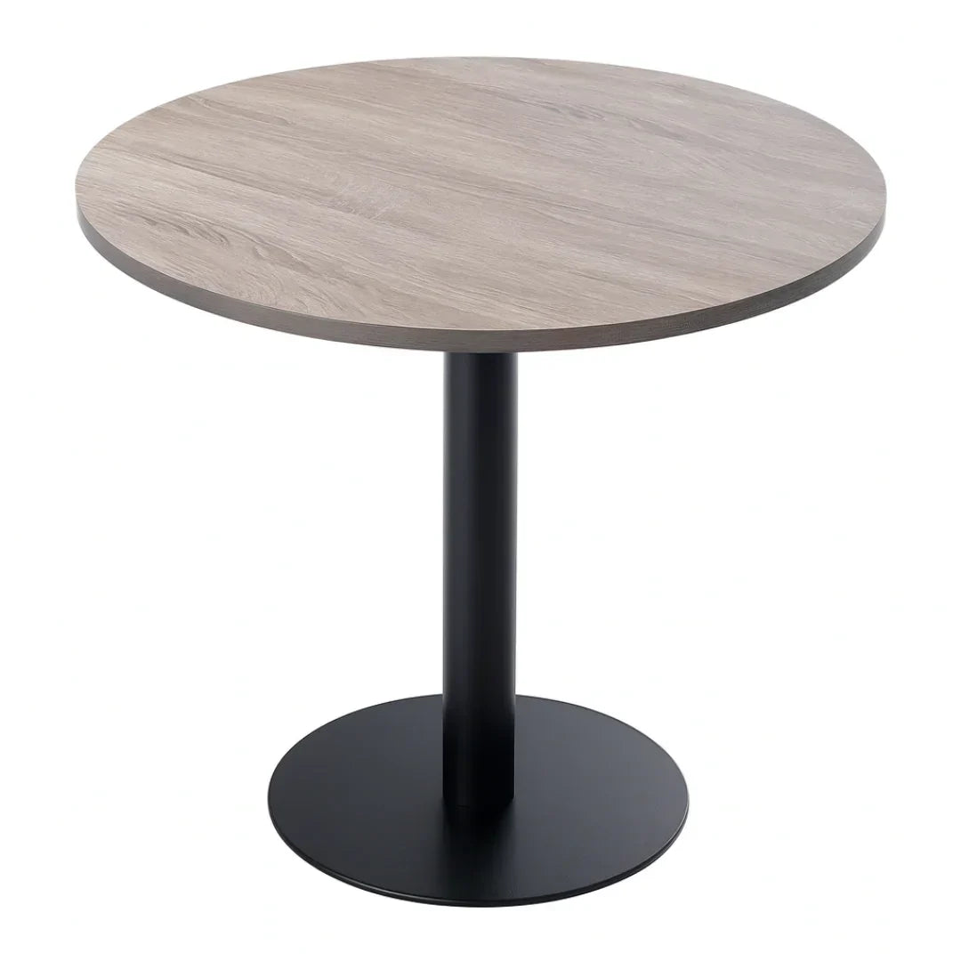 Round Dining Table Space-Saving Design with Metal Base for Living Room, Restaurant, Café