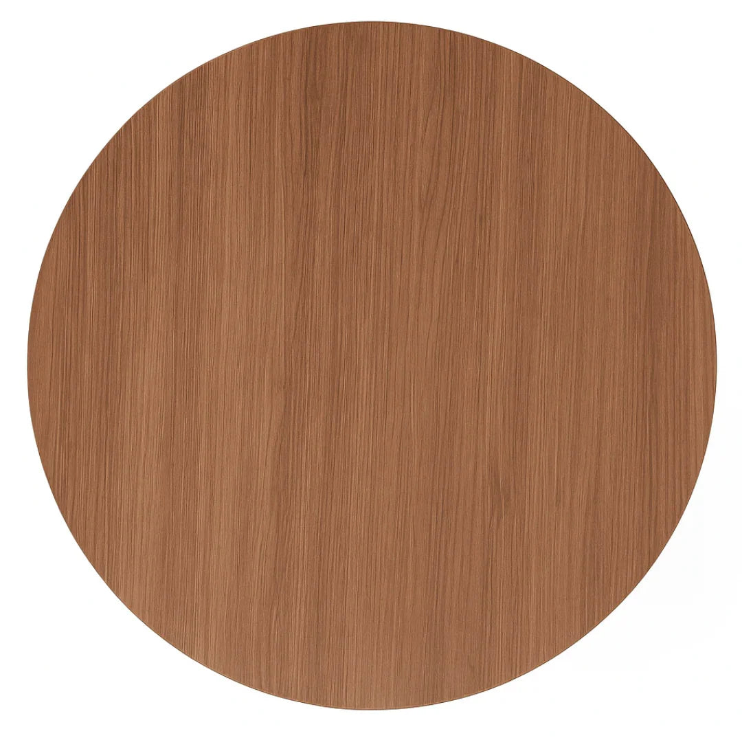 Round Dining Table Space-Saving Design with Metal Base for Living Room, Restaurant, Café