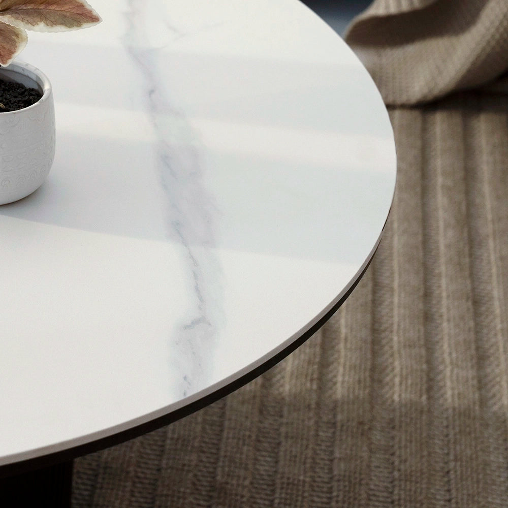 Round Coffee Table – Black & Off White