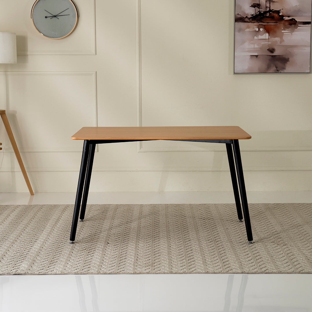 4-Seater Dining Set (Oak & Black)