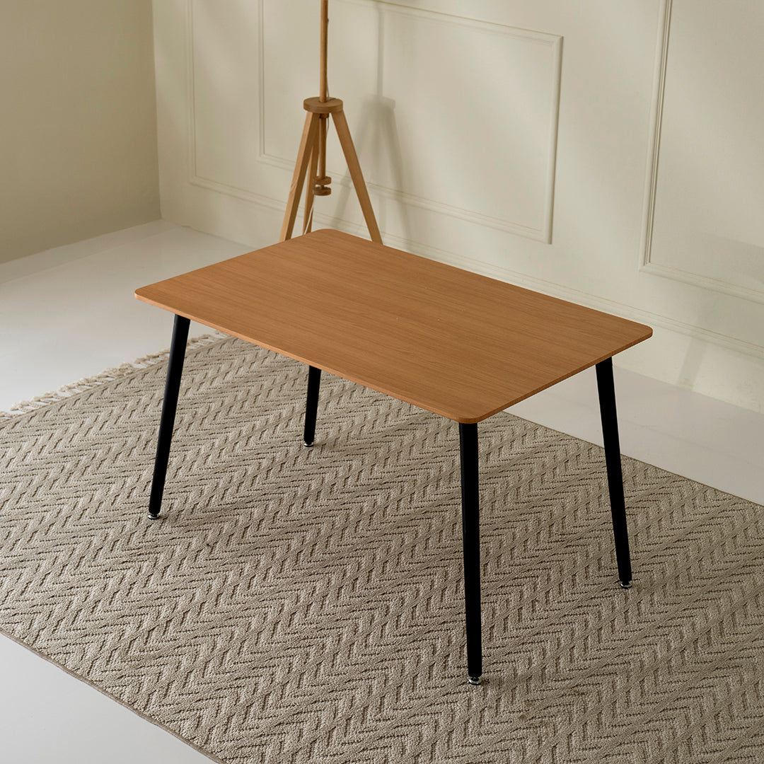4-Seater Dining Set (Oak & Black)