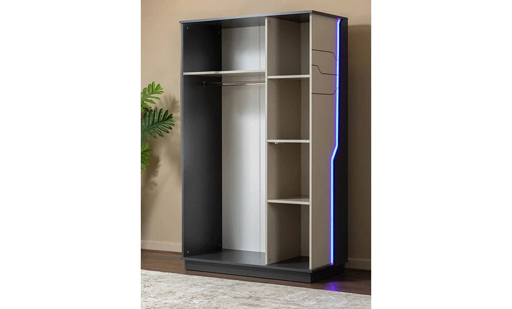 4 Pics Wooden Teens Bedroom Set - White & Gray