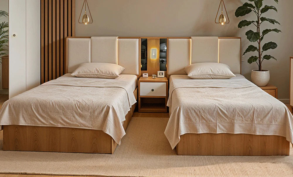 Solid Wood Twin Bedroom Set – 3 Pieces