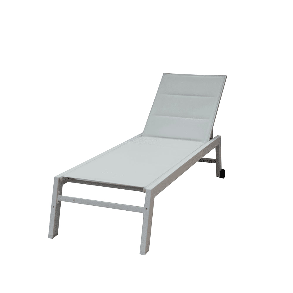 Luxury Adjustable Aluminum Outdoor Sunbed with Cushion – Weather-Resistant Poolside & Garden Lounger
