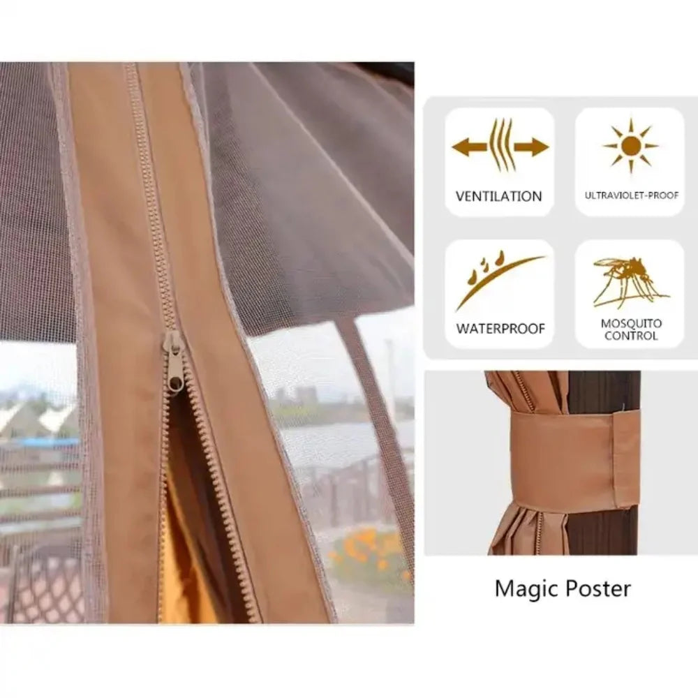 Luxury Gazebo 3.65 x 6m Double Roof Aluminum Gazebo - Brown-GCC Home Center