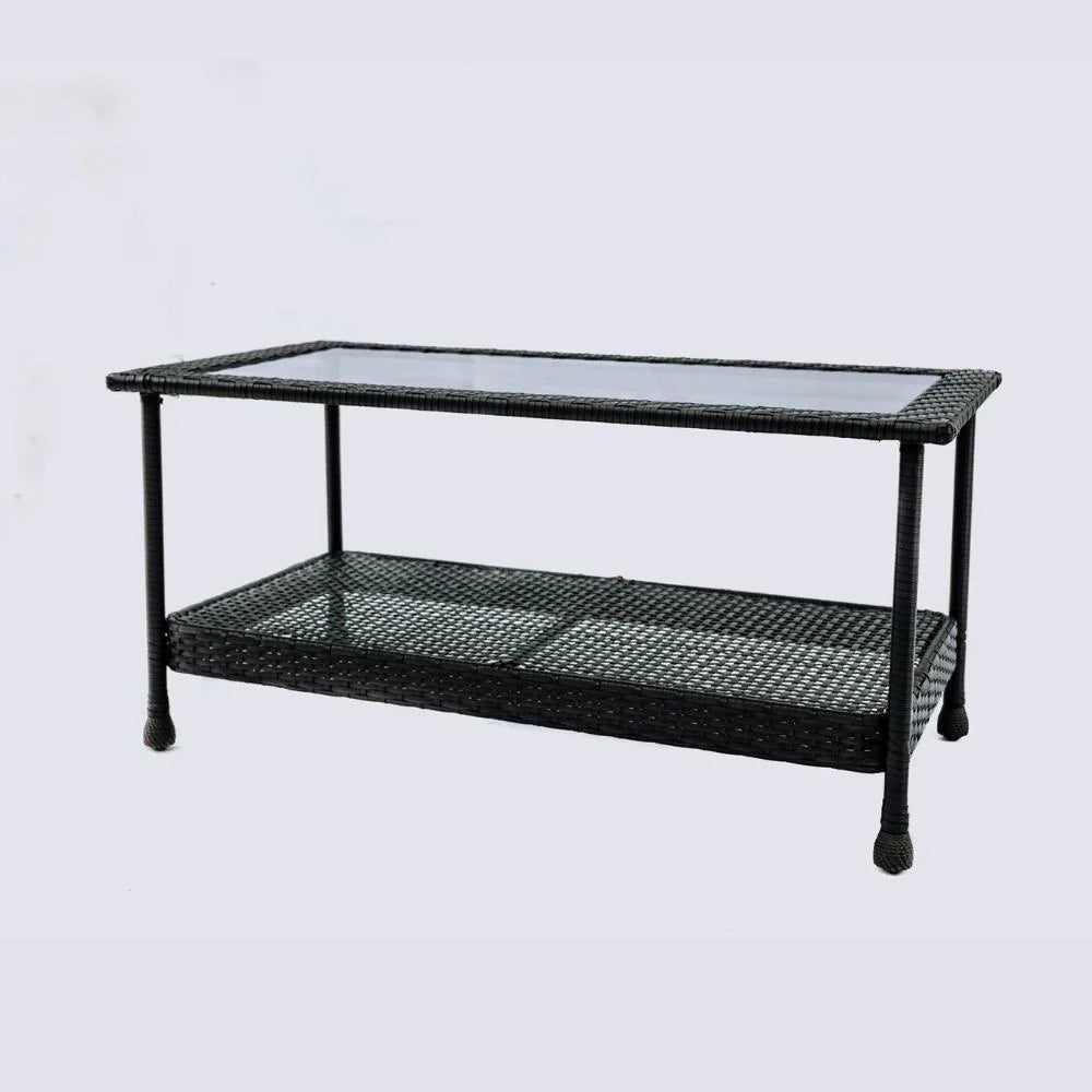 Aluminum & Rattan Frame Table- Brown-GCC Home Center