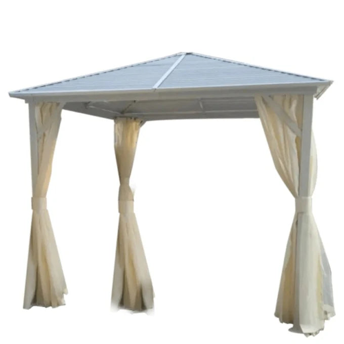 3x3m Galvanized Roof Aluminum Gazebo - White-GCC Home Center