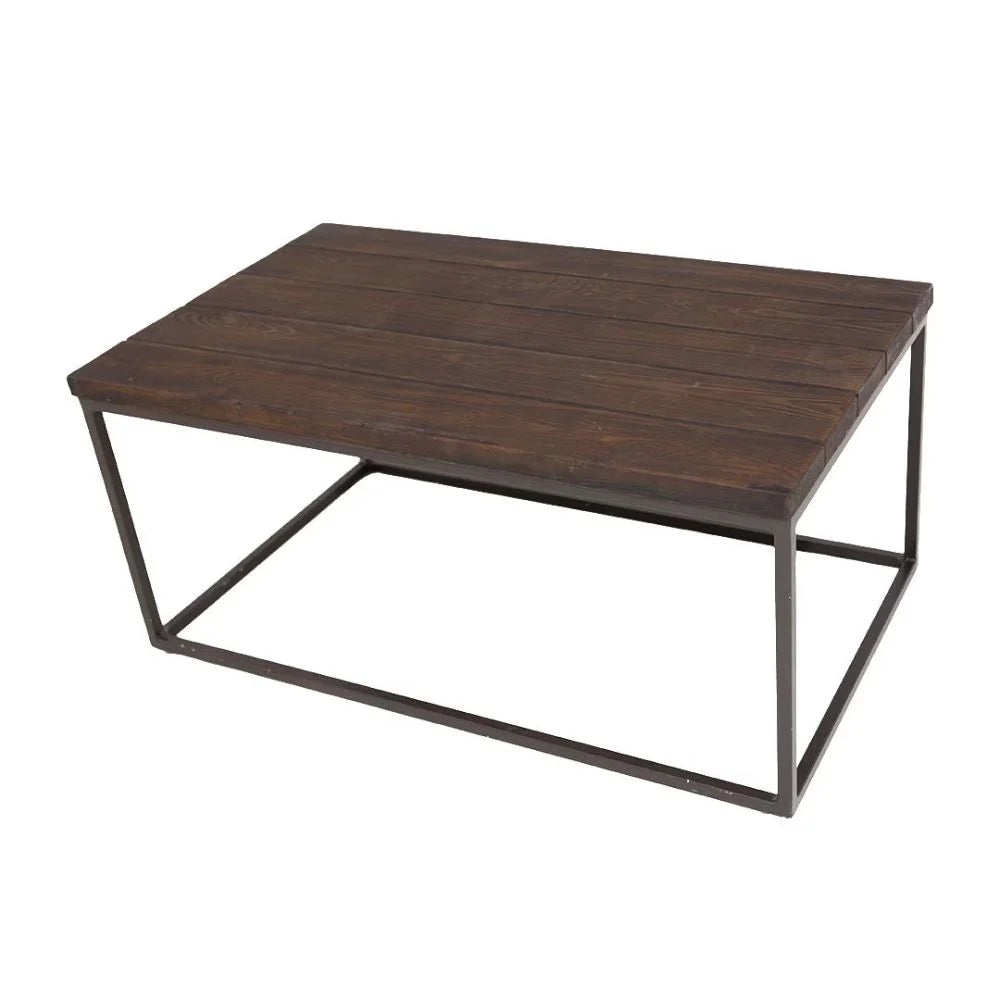 Outdoor Iron and PVC Table Brown-GCC Home Center