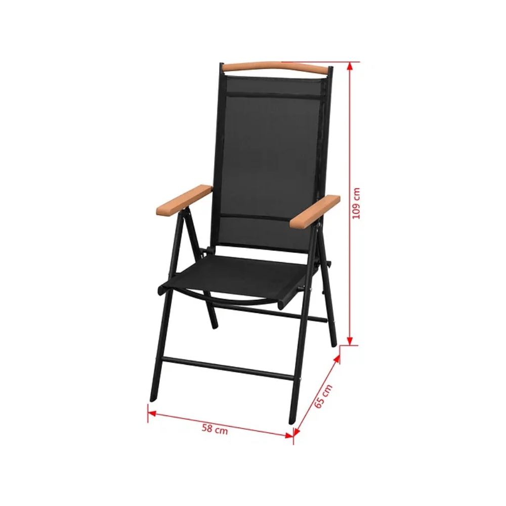 All-Weather Resistant Aluminum Frame WPC 6-Seater Outdoor Dining Set with Foldable Chairs for Garden and Backyard-GCC Home Center