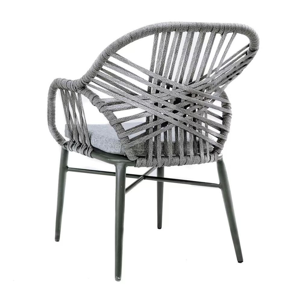 Aluminum Chair With Rope – Grey-GCC Home Center