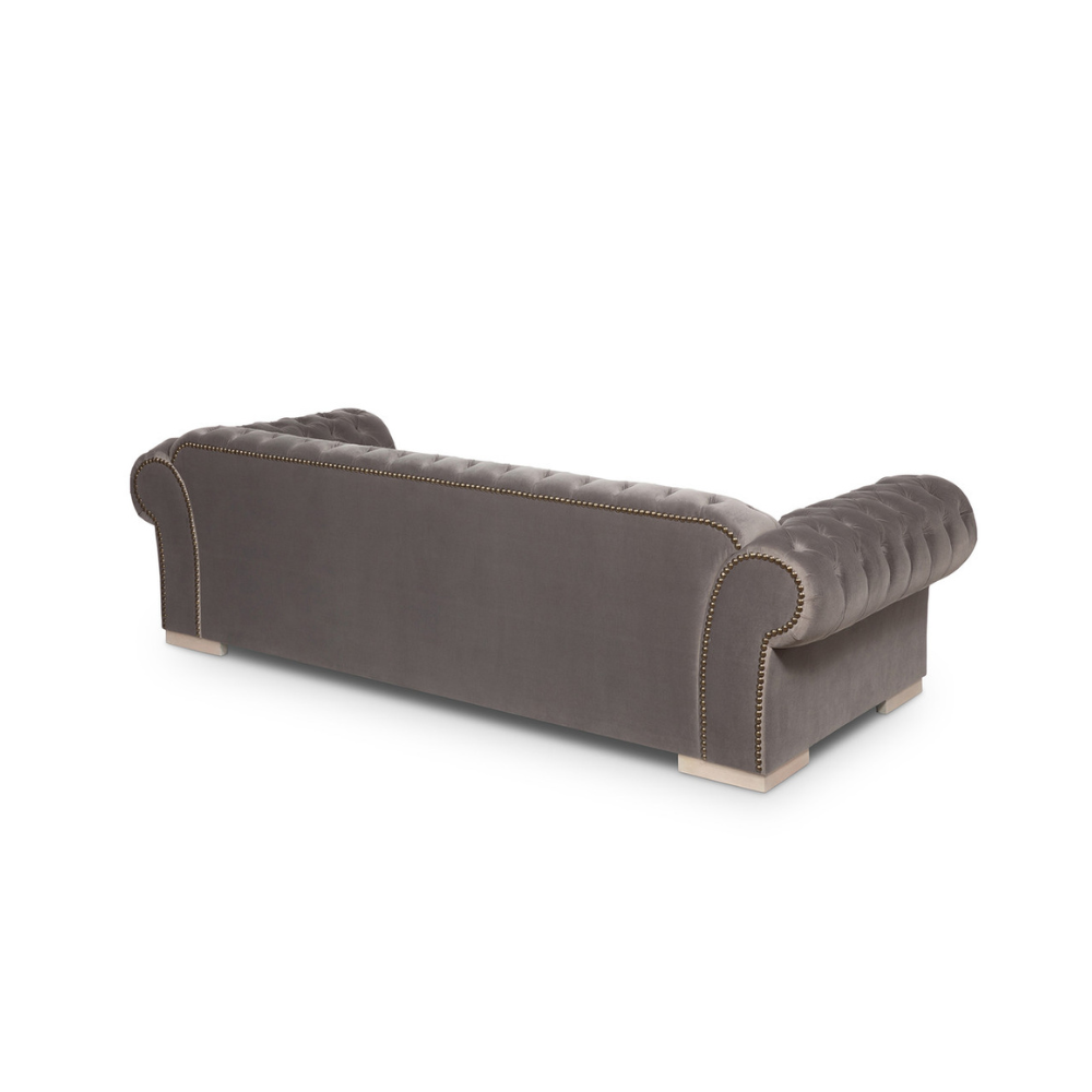 Luxury Modern Chesterfield Sofa - Three-Seater Velvet Fabric, Adjustable & Modular Design-GCC Home Center