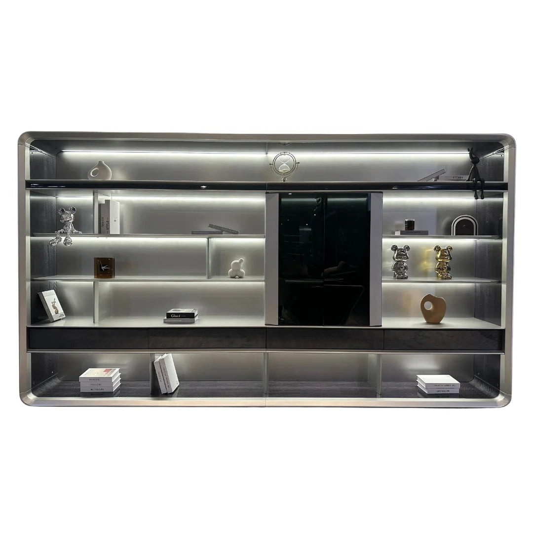 Luxury Executive Back Cabinet – Luxury High-End Aircraft Modeling Storage Unit (300 × 45 × 202.5 cm)