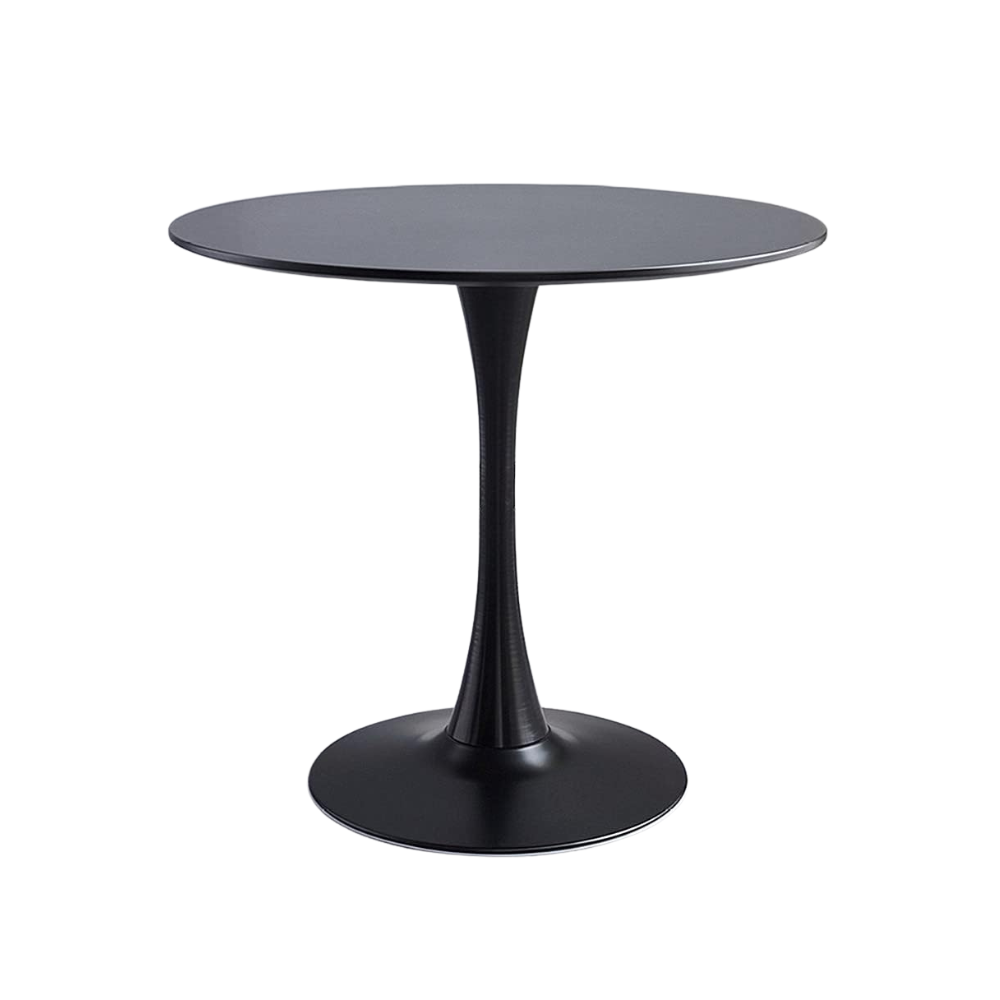 Modern Round Kitchen Dining Table - 23.6" MDF Top with Sturdy Metal Base, Ideal for Small Spaces-GCC Home Center