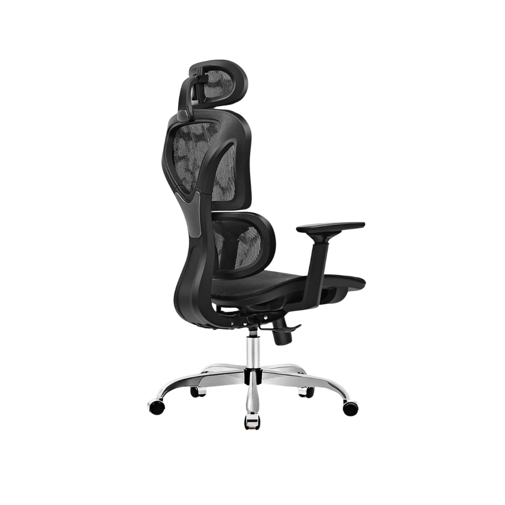Ergonomic Black Mesh Office Chair with Adjustable Armrests & Lumbar Support – Tilt Function, Breathable Cushion, 1-Year Warranty-GCC Home Center