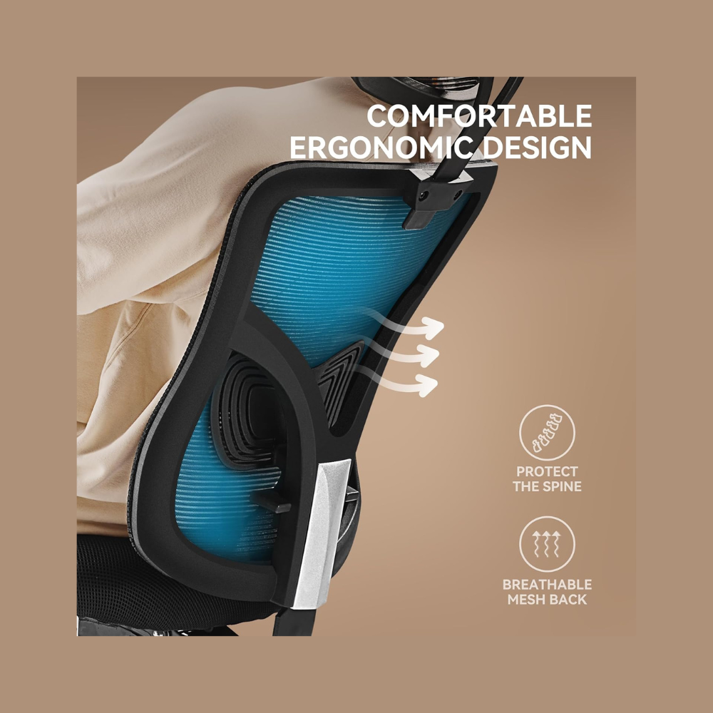 Ergonomic Mesh Office Chair with Adjustable Lumbar Support, High-Back Design & Breathable Seat - Perfect for Home & Office Comfort-GCC Home Center