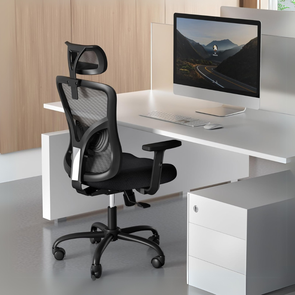 Ergonomic Mesh Office Chair with Adjustable Lumbar Support, High-Back Design & Breathable Seat - Perfect for Home & Office Comfort-GCC Home Center