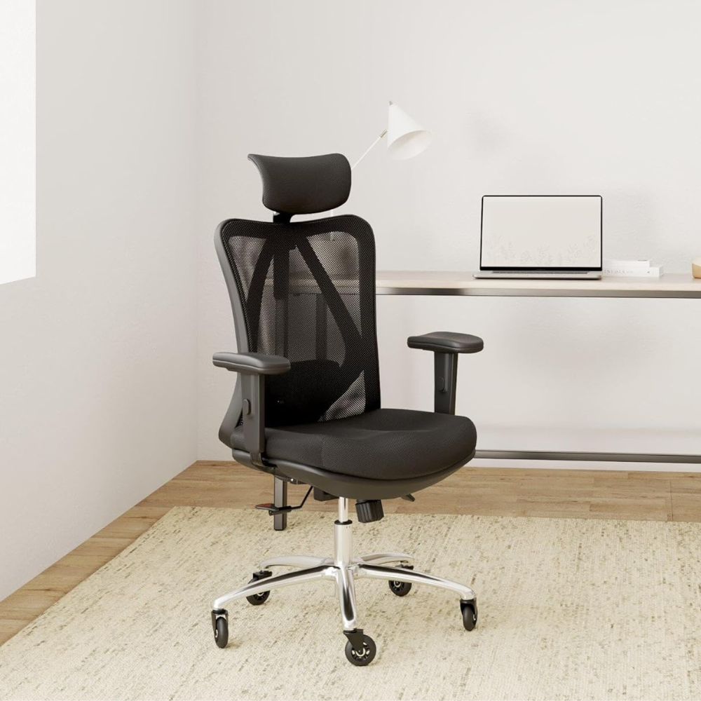 Ergonomic Mesh Office Chair with Adjustable Lumbar Support & Stainless Steel Frame - Breathable Design, 330 lbs Capacity-GCC Home Center