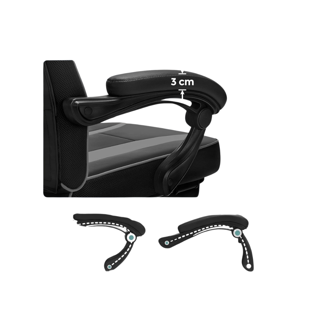 Ergonomic White Gaming Racing Chair with Adjustable Backrest & Footrest - Comfortable Faux Leather High-Back Design-GCC Home Center