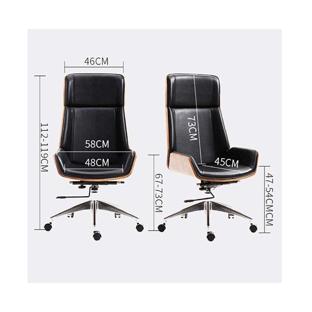 Ergonomic White Faux Leather Office Chair with Solid Wood Back & Adjustable Headrest - Comfortable, Easy Assembly-GCC Home Center