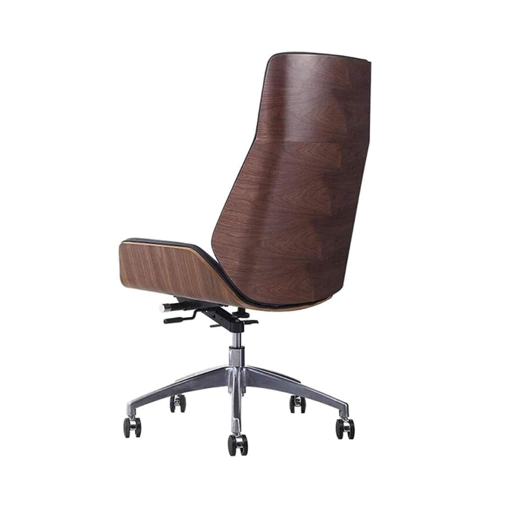 Ergonomic White Faux Leather Office Chair with Solid Wood Back & Adjustable Headrest - Comfortable, Easy Assembly-GCC Home Center