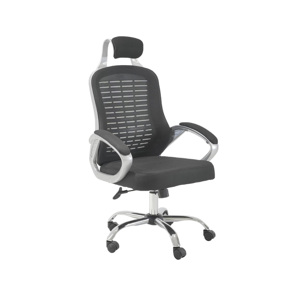 Ergonomic White Office Chair with Adjustable Lumbar Support & 360° Swivel - Breathable Mesh Fabric, Comfortable Design-GCC Home Center