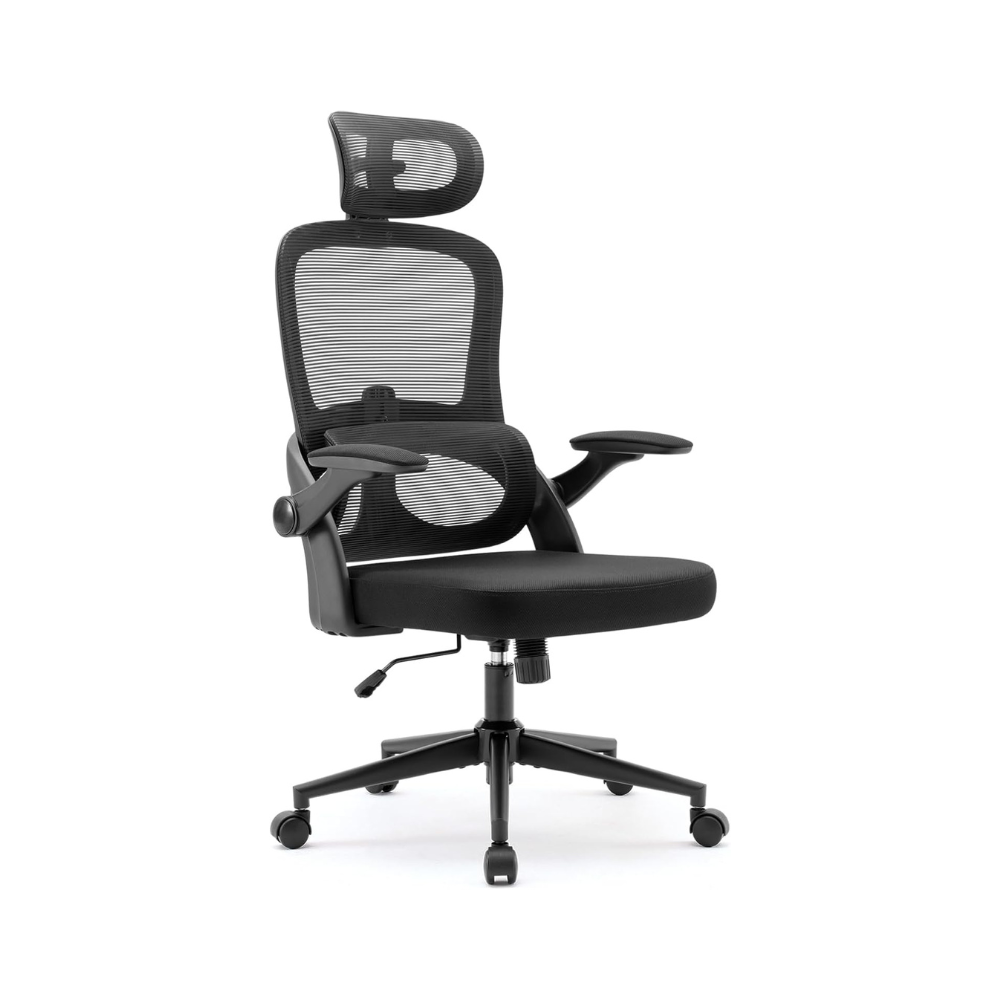 Ergonomic Mesh Office Chair with Adjustable Lumbar & Headrest Support - Reclining Black Desk Chair, 3-Year Warranty-GCC Home Center