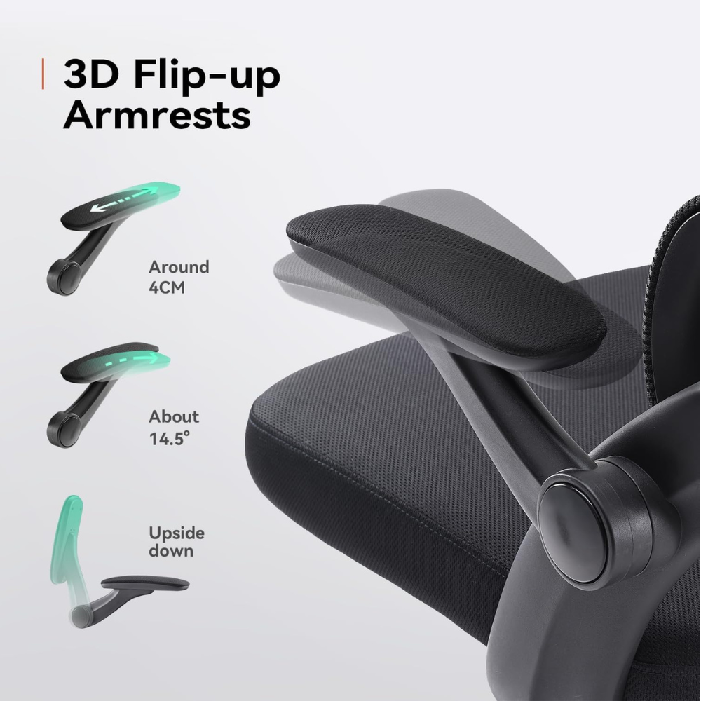 Ergonomic Mesh Office Chair with Adjustable Lumbar & Headrest Support - Reclining Black Desk Chair, 3-Year Warranty-GCC Home Center