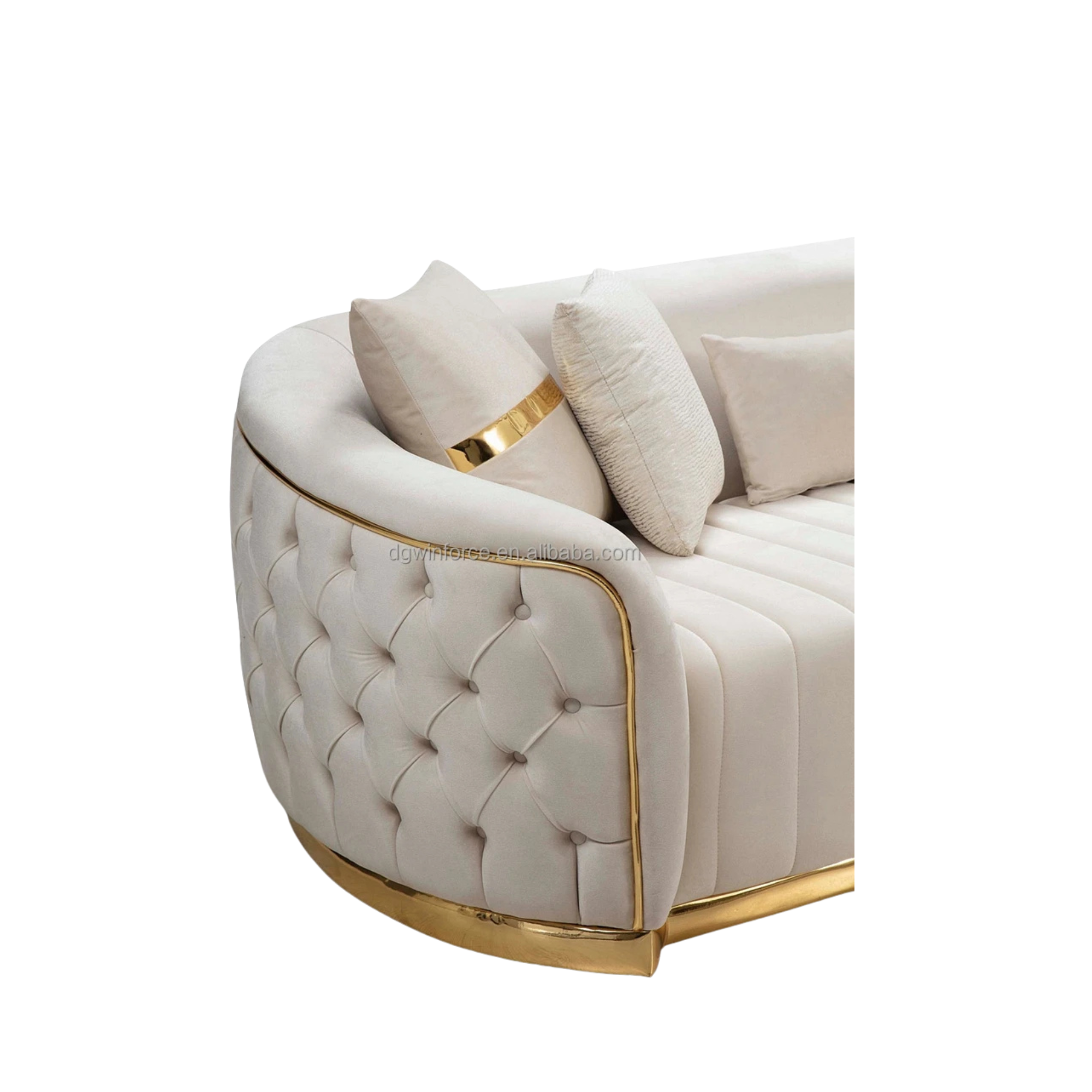 Modern Velvet Chesterfield Sofa Set - Extendable 3-Seater Sectional for Home & Office, Multiple Colors-GCC Home Center