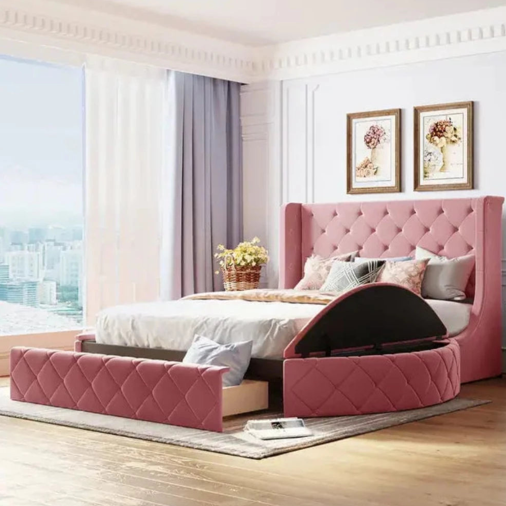 Premium Teakwood Bed Frame with Customizable Features – Durable, Stylish, and Built to Last 40 Years-GCC Home Center