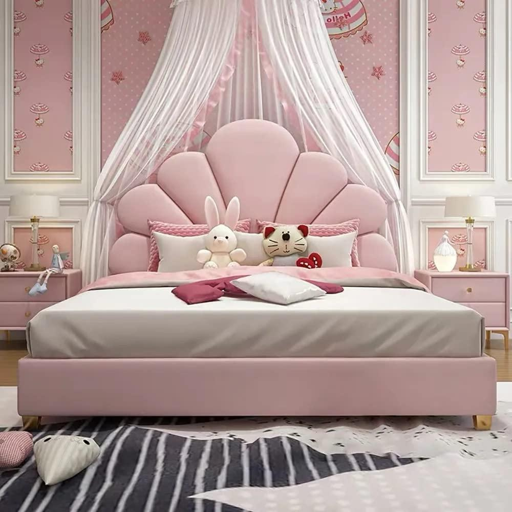 Dolcy Upholstered Pink Queen Bed Without Storage – Stylish, Durable, and Customizable-GCC Home Center
