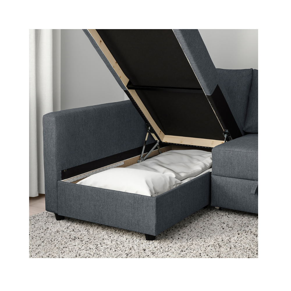 Modern L-Shaped Sofa Bed with Pull-Out Mechanism, Storage, and Customizable Design-GCC Home Center