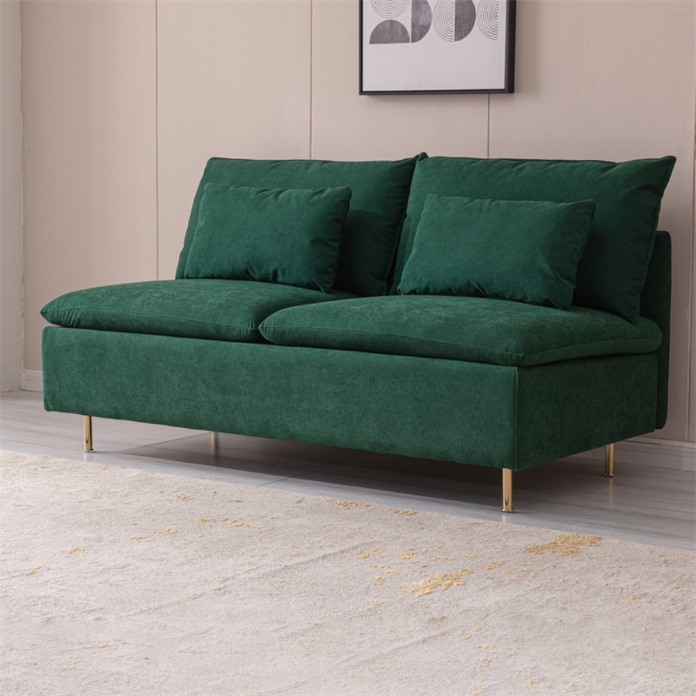Modern 3-Seater Sectional Sofa – Adjustable Modular Design with Golden Metal Legs-GCC Home Center